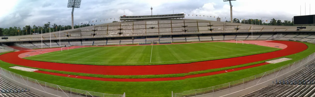 Vista interior panorámica del Estadio Olímpico Universitario en Ciudad Universitaria